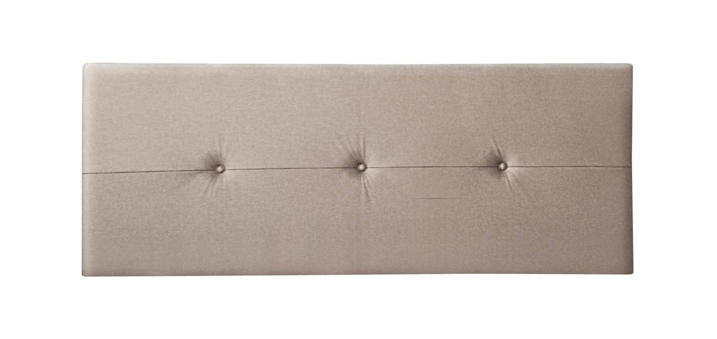 Cabezal tapizado de polipiel color visón, de 160x55 cm.